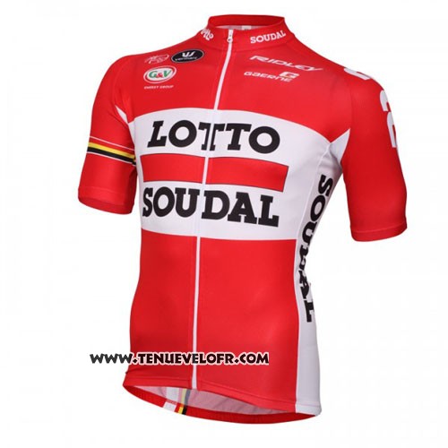 2016 Maillot Ciclismo Lotto Soudal Blanc et Rouge Manches Courtes et Cuissard